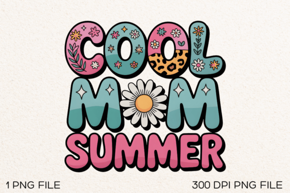 Cool Mom Summer PNG Design: A Versatile Graphic for T-Shirt and Editorial Projects