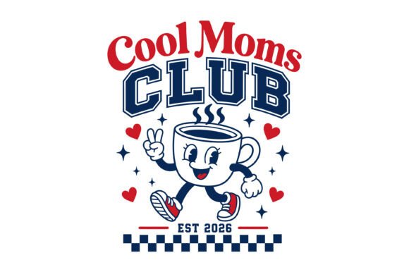 Cool Moms Club Coffee Mom Design: A Versatile Graphic for T-Shirt and Merch Projects