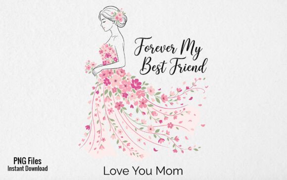 Forever Best Friend Mother's Day Mom Graphics for T-Shirt Designs