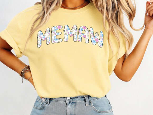 Memaw Mom Dainty Lace Girly T-Shirt Design for Branding and Marketing