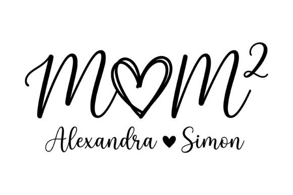Mom Heart Custom Names Design: A Versatile Graphic for Bloggers and Content Creators