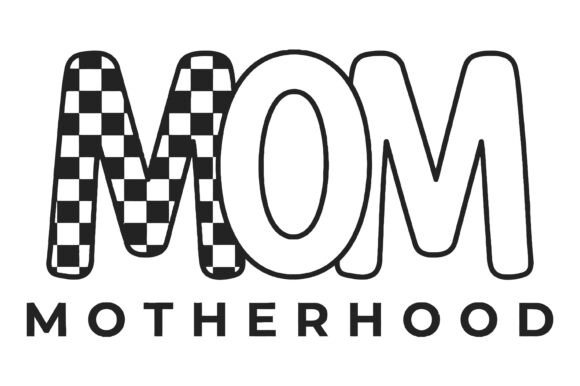 Mom Motherhood Checker Design: A Modern Graphic for T-Shirt and Branding Projects
