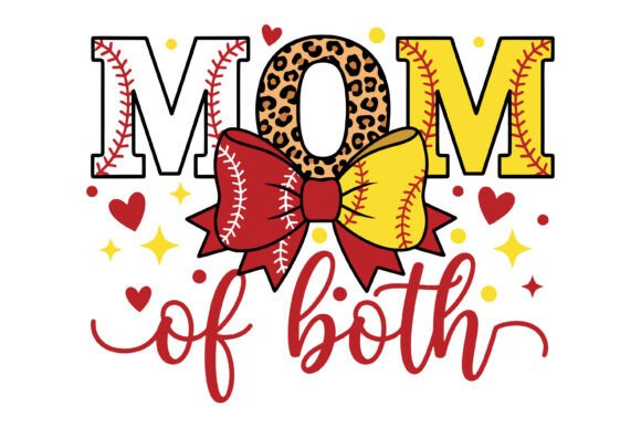 Mom of Both Sports Bow Design – A Versatile Graphic for T-Shirt Creations