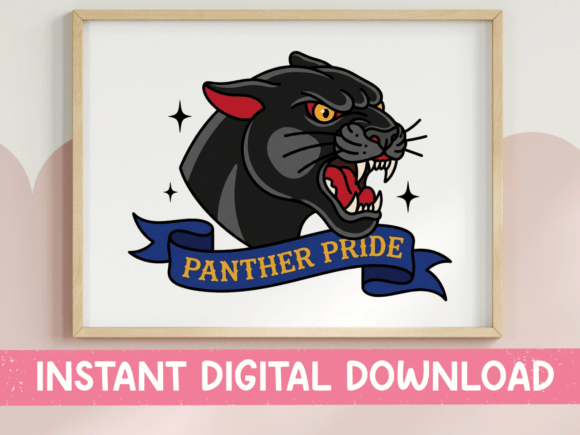 Panther Pride Mascot Tattoo SVG: A Bold Graphic for T-Shirt Designs