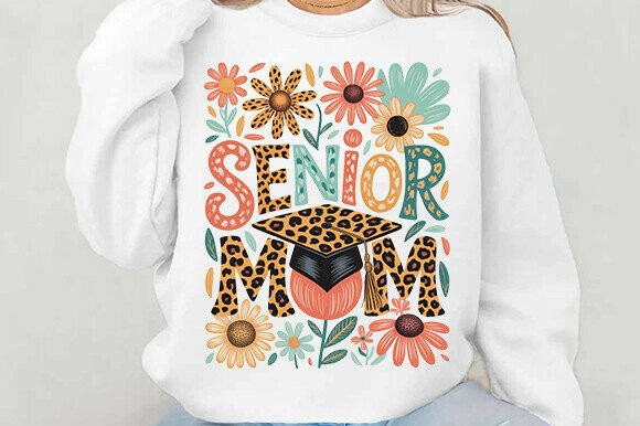 Senior Mom PNG, Graduation Mom PNG Review for Embroidery Projects